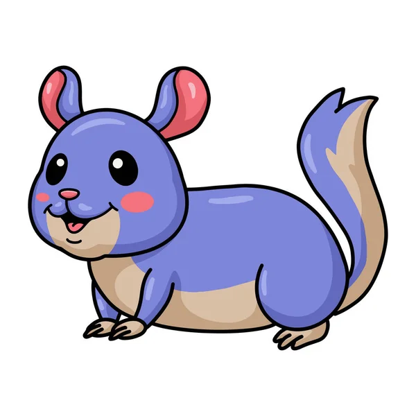 Vector Illustration Cute Little Chinchilla Cartoon Character — Stock Vector