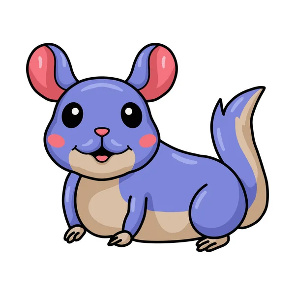 Wektor Ilustracja Cute Little Chinchilla Postać Kreskówki — Wektor stockowy