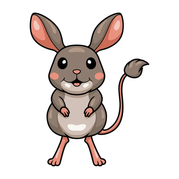 Wektor Ilustracja Cute Little Jerboa Kreskówki Stoi — Wektor stockowy