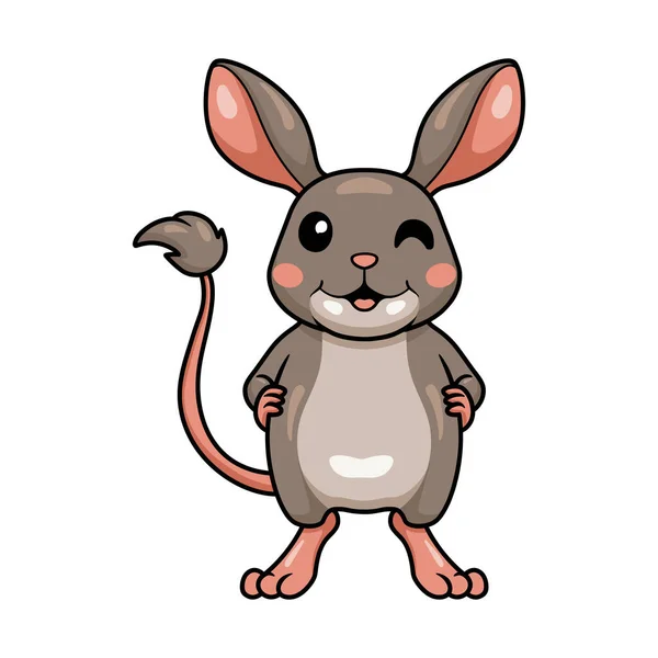 Vektorillustration Des Niedlichen Kleinen Jerboa Cartoons Stehend — Stockvektor