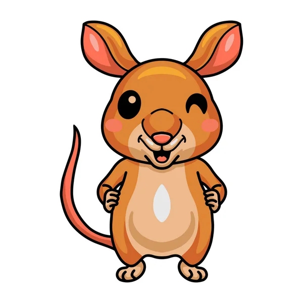 Vector Illustratie Van Schattig Klein Bandicoot Cartoon Staan — Stockvector