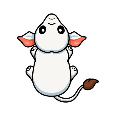 Küçük şirin fil çizgi film karakterinin vektör çizimi