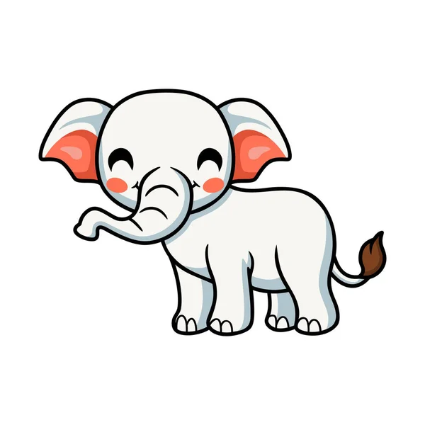 Ilustración Vectorial Del Personaje Dibujos Animados Lindo Elefante — Vector de stock