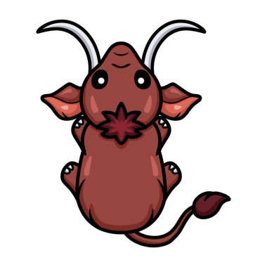 Şirin küçük mamut çizgi film karakterinin vektör çizimi