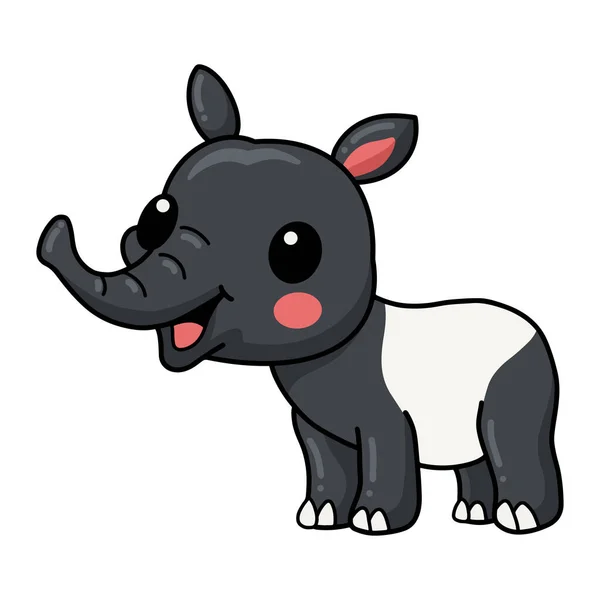 Vector Illustration Cute Little Tapir Cartoon Character — Vector de stock