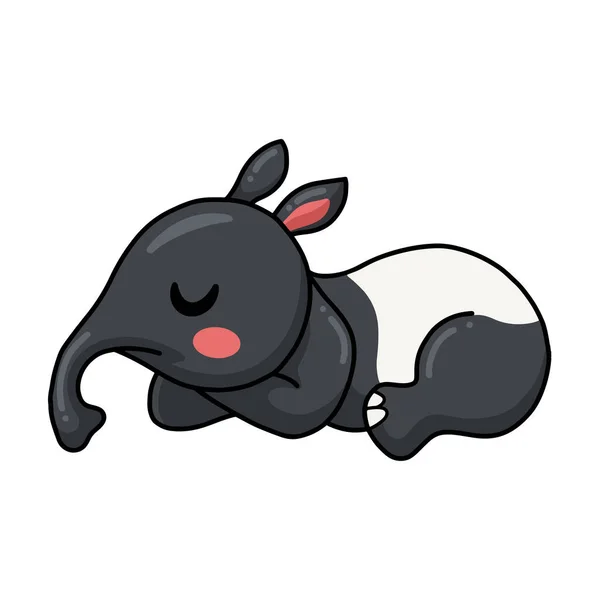 Vector Illustration Cute Little Tapir Cartoon Sleeping — Archivo Imágenes Vectoriales