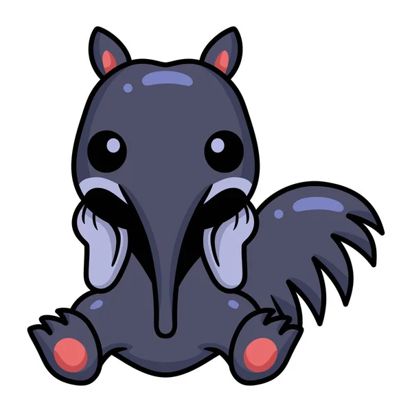 Vector Illustration Cute Little Anteater Cartoon Character — Archivo Imágenes Vectoriales