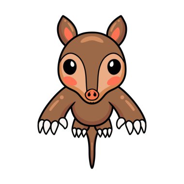 Küçük şirin karınca yiyicinin vektör çizimi sıçrıyor