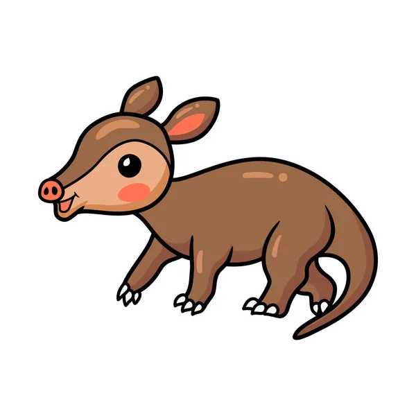 Wektor Ilustracja Cute Little Aardvark Postać Kreskówki — Wektor stockowy