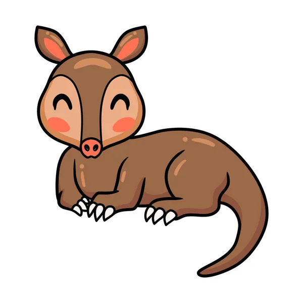Vector Illustration Cute Little Aardvark Cartoon Lying — стоковый вектор