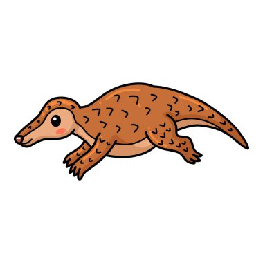 Küçük şirin pangolin çizgi filminin vektör çizimi