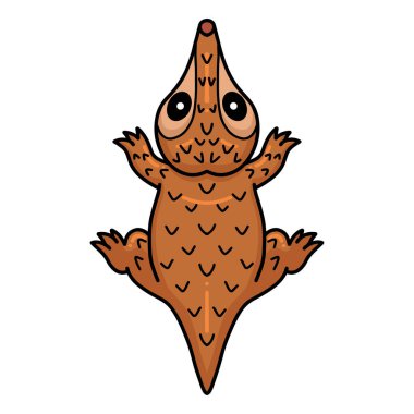 Şirin küçük pangolin çizgi film karakterinin vektör çizimi