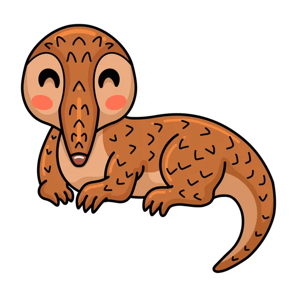 Vector Illustration Cute Little Pangolin Cartoon Lying — Archivo Imágenes Vectoriales