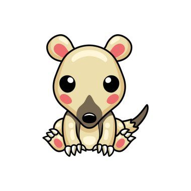 Küçük şirin bir tamandua çizgi filminin vektör çizimi