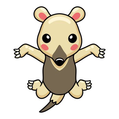 Tatlı küçük tamandua çizgi filminin vektör çizimi