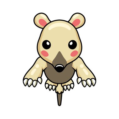 Küçük şirin bir tamandua çizgi filminin vektör çizimi