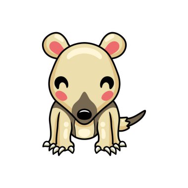 Tatlı küçük tamandua çizgi film karakterinin vektör çizimi