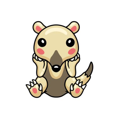 Küçük şirin bir tamandua çizgi filminin vektör çizimi