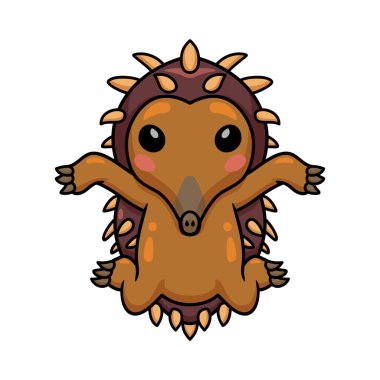 Şirin kirpi pozunun vektör çizimi