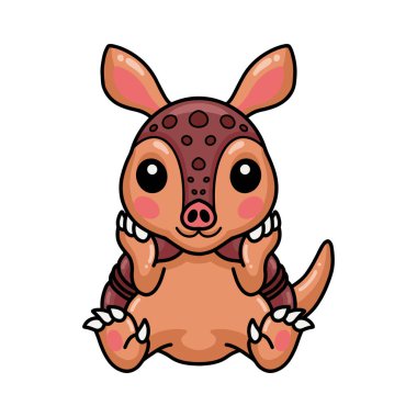 Küçük şirin armadillo çizgi filminin vektör çizimi