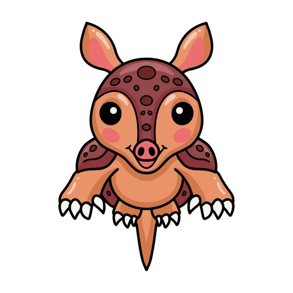 Vector Illustration Cute Little Armadillo Cartoon Leaping — Archivo Imágenes Vectoriales