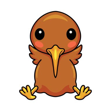 Şirin küçük kivi kuş çizgi filminin vektör çizimi