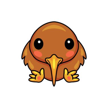 Şirin küçük kivi kuş çizgi filminin vektör çizimi