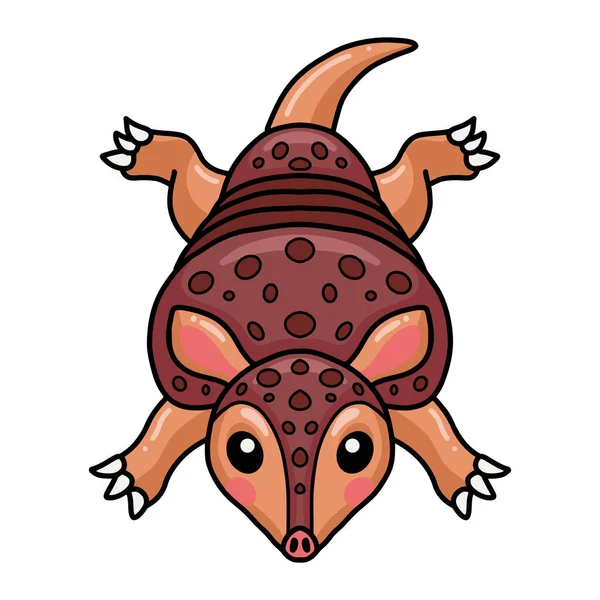 Vector Illustration Cute Little Armadillo Cartoon Character — ストックベクタ