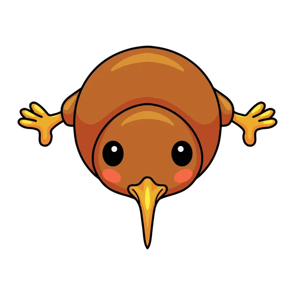 Vector Illustration Cute Little Kiwi Bird Cartoon — Vetor de Stock
