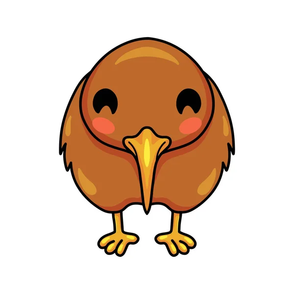 Ilustración Vectorial Dibujos Animados Lindo Pequeño Kiwi Pájaro — Archivo Imágenes Vectoriales