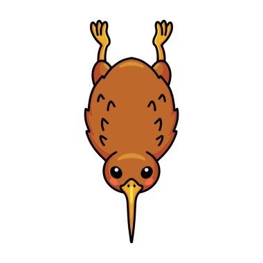 Şirin küçük kivi kuş çizgi filminin vektör çizimi