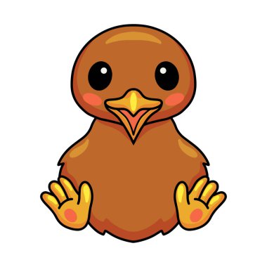 Şirin küçük kivi kuş çizgi filminin vektör çizimi