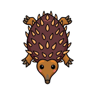 Sevimli küçük ekidna çizgi film karakterinin vektör çizimi