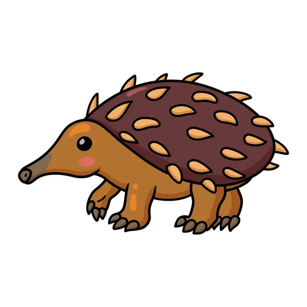 Vector Illustratie Van Leuke Kleine Echidna Cartoon Karakter — Stockvector