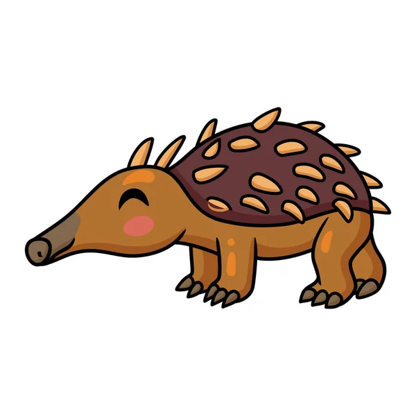 Vektorillustration Der Niedlichen Kleinen Echidna Cartoonfigur — Stockvektor