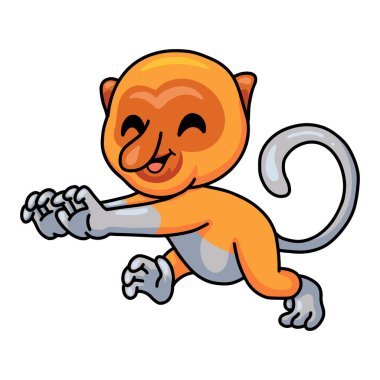 Şirin, küçük hortumlu maymun çizgi filminin vektör çizimi