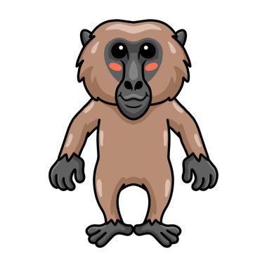 Küçük şirin maymun çizgi filminin vektör çizimi