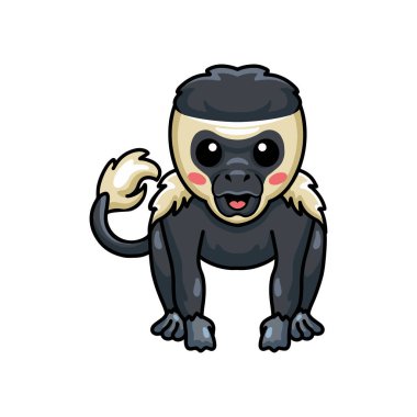 Şirin, küçük bir kolobus maymun çizgi filminin vektör çizimi