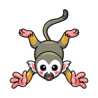 Şirin küçük sincap maymun çizgi filminin vektör çizimi