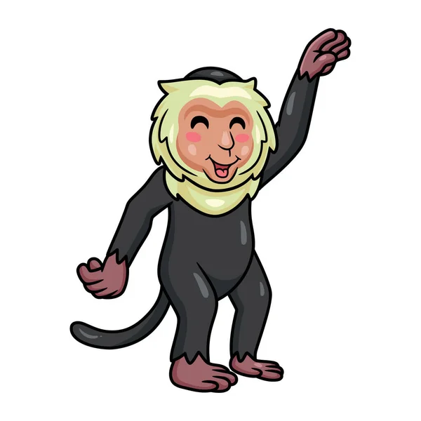 Ilustração Vetorial Desenho Animado Bonito Macaco Prego —  Vetores de Stock