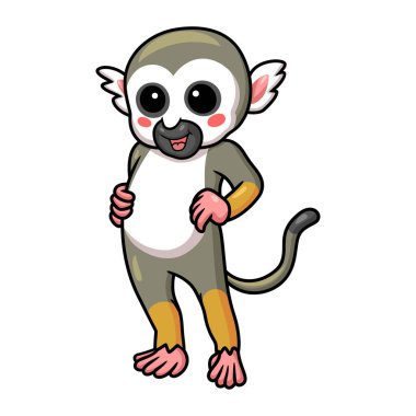 Şirin küçük sincap maymun çizgi filminin vektör çizimi