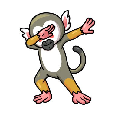 Şirin küçük sincap çizgi film dansının vektör çizimi