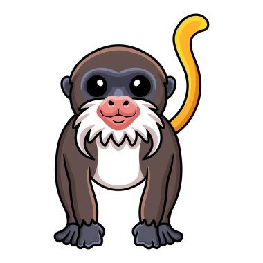 Vector illustration of Cute little tamarin monkey cartoon