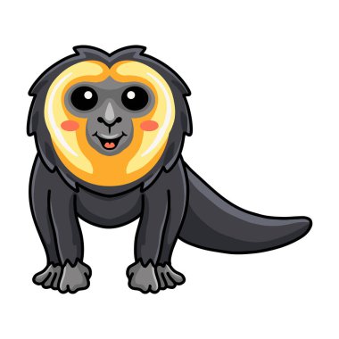 Şirin küçük saki maymun çizgi filminin vektör çizimi