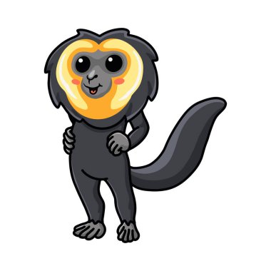 Küçük sevimli saki maymun çizgi filminin vektör çizimi