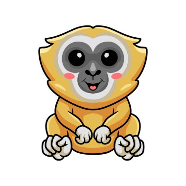 Şirin küçük bir şablon çizgi filminin vektör çizimi