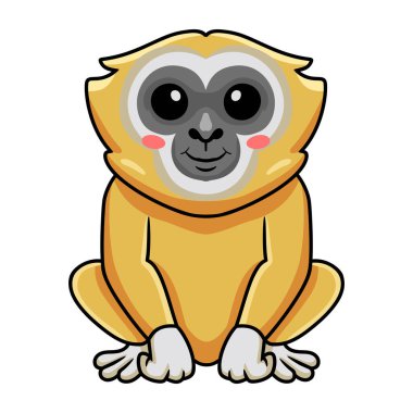 Şirin küçük bir şablon çizgi filminin vektör çizimi