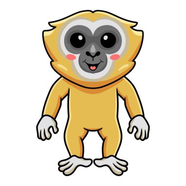 Ayakta duran şirin küçük şablon karikatürünün vektör çizimi