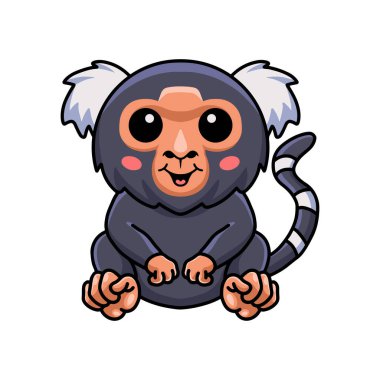 Şirin pigme marmoset maymun çizgi filminin vektör çizimi