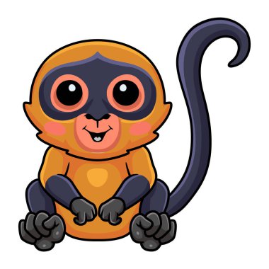 Şirin örümcek maymun çizgi filminin vektör çizimi